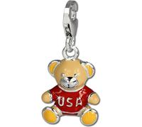 SilberDream 925 Charm ourson en argent véritable pendentif rouge orange D2FC662