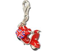 SilberDream 925 Charm scooter en argent 925 Pendentif émail bleu D2FC3138