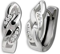 SilberDream argenté blanc SilberDream boucles d'oreilles femmes 925 argent créoles SDO4458W