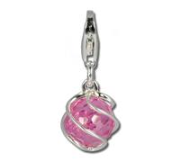 Silberdream Bijoux À Breloques Pendentif En Argent Véritable 925 Boule Rose Zircone Fc200p