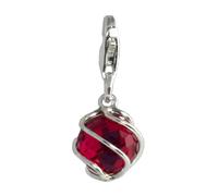 Silberdream Bijoux À Breloques Pendentif En Argent Véritable 925 Boule Rouge Zircone Fc200r