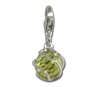 Silberdream Bijoux À Breloques Pendentif En Argent Véritable 925 Boule Verte Zircone Fc200g