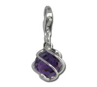 Silberdream Bijoux À Breloques Pendentif En Argent Véritable 925 Boule Violette Zircone Fc200v