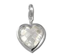Silberdream Bijoux À Breloques Pendentif En Argent Véritable 925 Coeur Blanc Zircone Fc210w