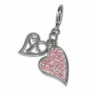 Silberdream Bijoux À Breloques Pendentif En Argent Véritable 925 Coeur Rose Zircone Fc4107