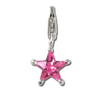 Silberdream Bijoux À Breloques Pendentif En Argent Véritable 925 Étoile Rose Zircone Fc215p