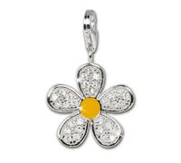 Silberdream Bijoux À Breloques Pendentif En Argent Véritable 925 Fleur Jaune Zircone Fc4119