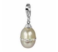 Silberdream Bijoux À Breloques Pendentif En Argent Véritable 925 Perle Blanche Zircone Fc619