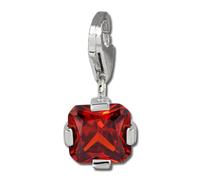 Silberdream Bijoux À Breloques Pendentif En Argent Véritable 925 Zircone Carrée Rouge Fc206r