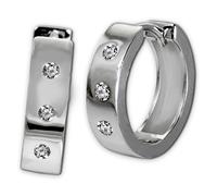 Silberdream Bijoux Femme Boucles Doreilles Zircone Blanche Boucles Doreilles Créoles Argent 925 Sdo4361w