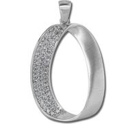 SilberDream Bijoux Femme Pendentif Ovale Zirconia mat 925 Argent SDH401W