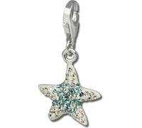 SilberDream blanc bleu clair étoile de mer zirconium 925 argent pendentif GSC307