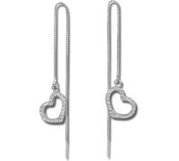 SilberDream blanc Boucles d'oreilles cœur ouvert zirconium femmes 925 argent Boucles d'oreilles GSO432W