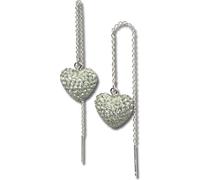 SilberDream blanc Boucles d'oreilles cœur zirconium Femme 925 Argent Boucles d'oreilles GSO211W