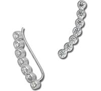 SilberDream blanc Boucles d'oreilles Ear Cuff 7 zirconias 925 argent Pinces d'oreilles GSO414W
