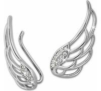 SilberDream blanc Boucles d'oreilles Ear Cuff Ailes Zirconia 925 Argent Pinces d'oreilles GSO410W