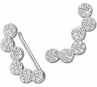 SilberDream blanc Boucles d'oreilles Ear Cuff Cercles Zirconia 925 Argent Pinces d'oreilles GSO423W