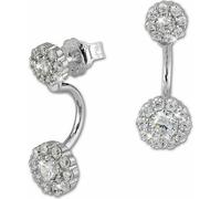SilberDream blanc Boucles d'oreilles Ear Cuff fleur zirconium 925 argent GSO420W
