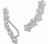 SilberDream blanc Boucles d'oreilles Ear Cuff fleurs zirconium 925 argent Pinces d'oreilles GSO416W