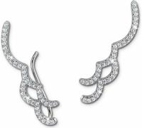 SilberDream blanc Boucles d'oreilles Ear Cuff Vague Zirconia 925 Argent Pinces d'oreilles GSO462W