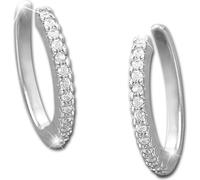 SilberDream blanc Boucles d'oreilles Ear Cuff Zirconia Femme 925 Argent Collier d'oreilles GSO471W