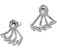 SilberDream blanc Boucles d'oreilles Ear Cuff Zirconia Femme 925 Argent GSO438W