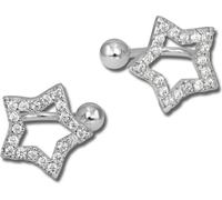 SilberDream blanc Boucles d'oreilles étoile Ear Cuff zirconium 925 argent Pinces d'oreilles GSO434W
