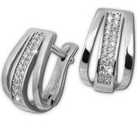 SilberDream blanc Boucles d'oreilles Femme 925 argent brillant Créoles SDO4413W