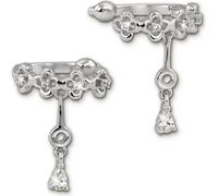 SilberDream blanc Boucles d'oreilles fleurs Ear Cuff zirconium 925 argent Pinces d'oreilles GSO436W