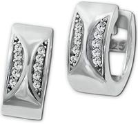 SilberDream blanc Boucles d'oreilles Moons Zirconia Femme 925 Argent Créoles SDO4366W