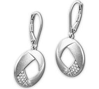 SilberDream blanc Boucles d'oreilles Rondes Zirconia Femme 925 Argent Boucles d'oreilles SDO4313W