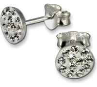 SilberDream blanc Boucles d'oreilles Rondes Zirconia Femme 925 Argent GSO252W