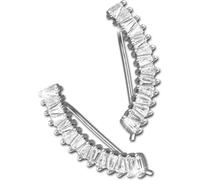 SilberDream blanc Boucles d'oreilles triangulaires zirconium femmes 925 argent Pinces d'oreilles GSO475W