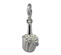 Silberdream Blanc Breloque Refroidisseur à Vin Zircon 925 Argent Femmes Remorque