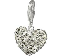SilberDream blanc Charm coeur zirconium argent Charms pendentif GSC216W