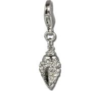 SilberDream blanc Charm coquillage zirconium argent Charms pendentif GSC202