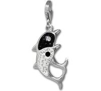 SilberDream blanc Charm couple de dauphins zirconium 925 argent Pendentif Charms GSC582W