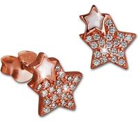 SilberDream blanc étoiles zirconium 925 argent doré à la rose clous d'oreilles GSO2904E