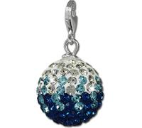 SilberDream bleu blanc boule zirconium argent Charms pendentif GSC219B