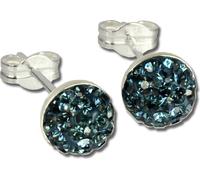 SilberDream bleu Boucles d'oreilles Demi-boule Zirconia Femme 925 Argent GSO217B