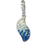 SilberDream bleu Charm vague zirconium argent Charms pendentif GSC004