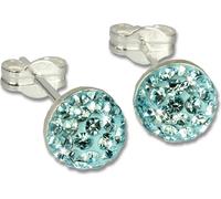 SilberDream bleu clair boucles d'oreilles demi-sphère zirconium 925 argent GSO217H