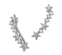 SilberDream boucles doreille blanc manchette étoile zircone bornes à tige dargent GSO464W