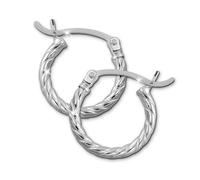 Silberdream Boucles Doreilles 15mm Bijoux Femme Créoles Torsadées En Argent 925 Sdo0061j