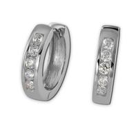 Silberdream Boucles Doreilles 15mm Pour Femme Créoles Argent 925 Zircone Blanc Sdo0045wj