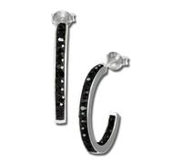 Silberdream Boucles Doreilles 20mm Femme Créoles Argent 925 Zircone Noir Sdo8701s