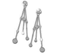 Silberdream Boucles Doreilles 3 Chaînes Blanches Zircone Boucles Doreilles Femme Argent 925 Gso474w