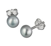 Silberdream Boucles Doreilles 4,5mm Pour Femme Boucles Doreilles Clous En Argent 925 Gris Perle Sdo105k