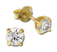 Silberdream Boucles Doreilles 4mm Femme Argent 585 Boucles Doreilles Cercle Plaqué Or Sdo9154yw