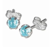 Silberdream Boucles Doreilles 4mm Pour Femme Boucles Doreilles Clous En Argent 925 Boule Bleu Sdo533h